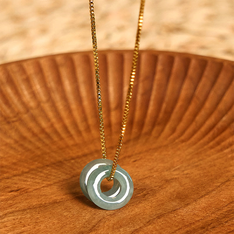 KarmaRipple's Jade Double Peace Buckle Prosperity Pendant Necklace p15