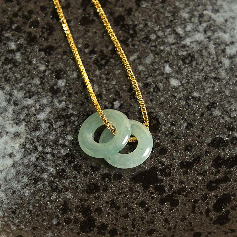 KarmaRipple's Jade Double Peace Buckle Prosperity Pendant Necklace p8