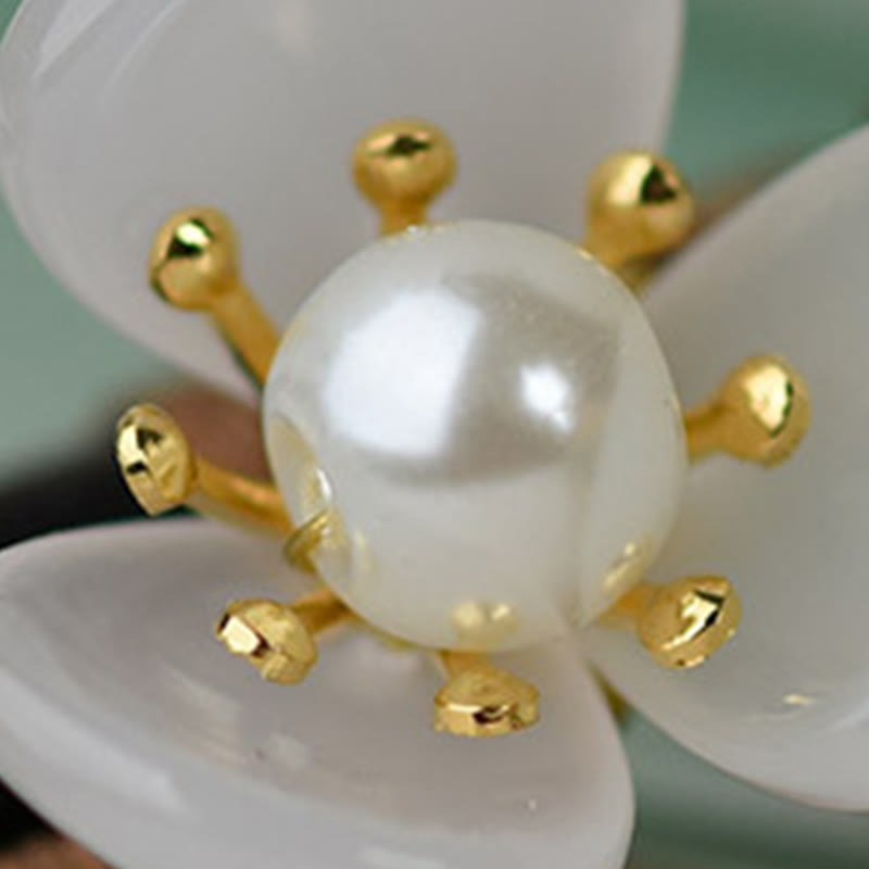 KarmaRipple's Grain Wood Liuli Magnolia Flowers Pearl Protection Hairpin p10