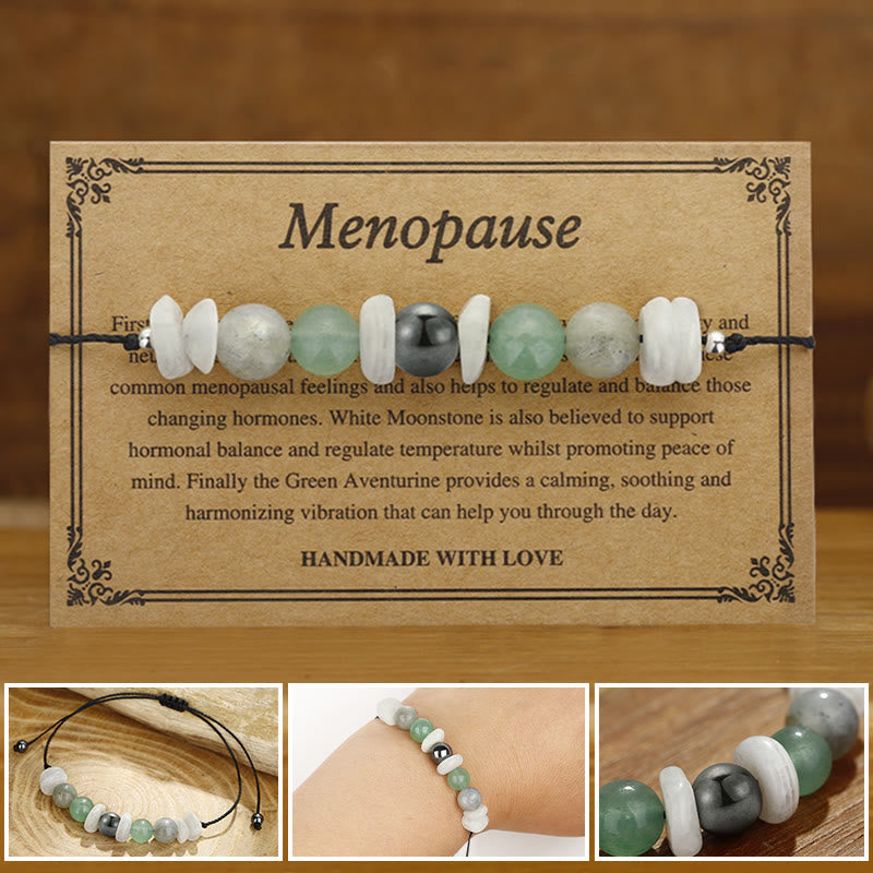 KarmaRipple's Menopause Labradorite Green Aventurine Ivory Moonstone Balancing Bracelet p13