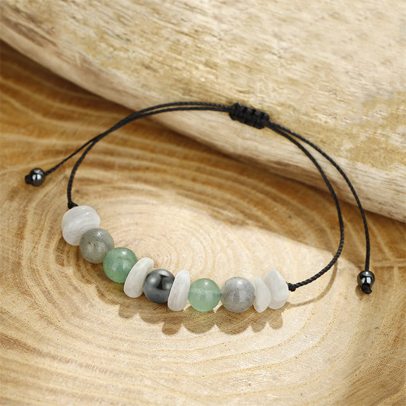 KarmaRipple's Menopause Labradorite Green Aventurine Ivory Moonstone Balancing Bracelet p5