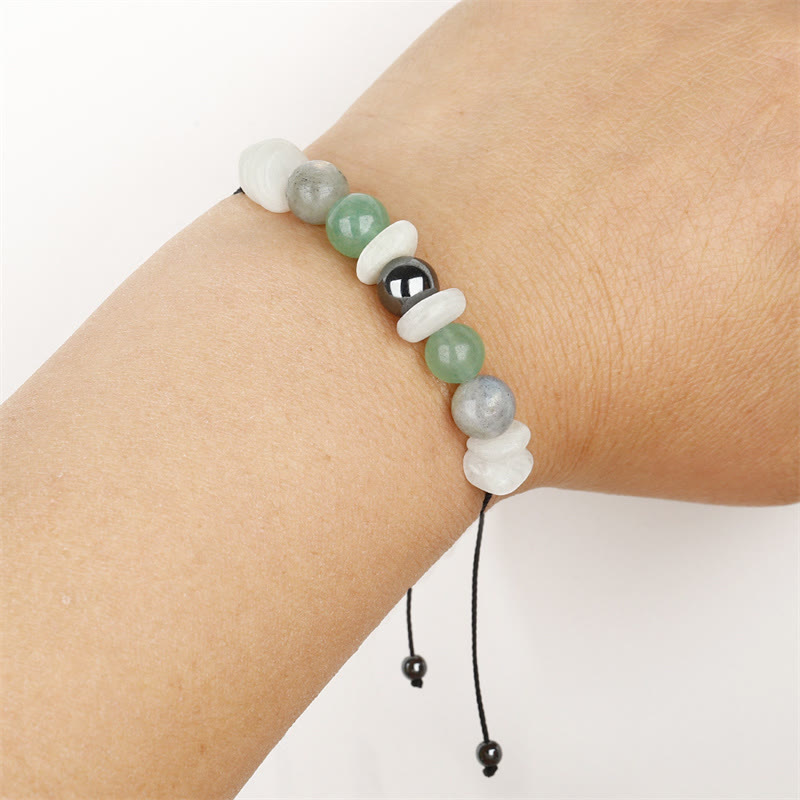 KarmaRipple's Menopause Labradorite Green Aventurine Ivory Moonstone Balancing Bracelet p11
