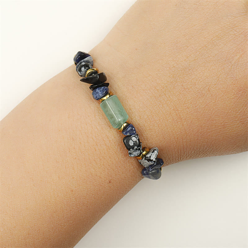 KarmaRipple's New Job Green Aventurine Sodalite Snowflake Obsidian Energy Bracelet p11