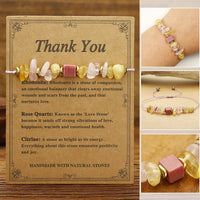 KarmaRipple's Thank You Rose Quartz Citrine Rhodonite Passionate Bracelet