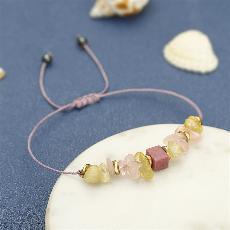 KarmaRipple's Thank You Rose Quartz Citrine Rhodonite Passionate Bracelet p9