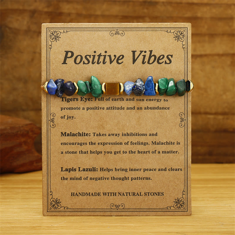 KarmaRipple's KarmaRipple Positive Vibes Malachite Tiger's Eye Lazurite Anti-anxiety Bracelet p2