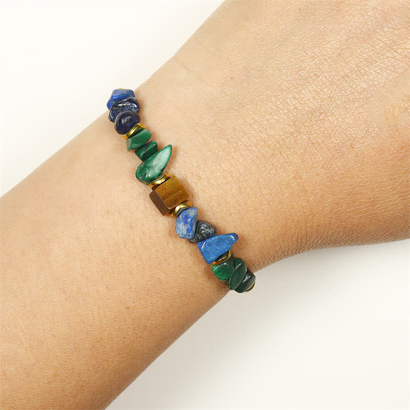 KarmaRipple's KarmaRipple Positive Vibes Malachite Tiger's Eye Lazurite Anti-anxiety Bracelet p6