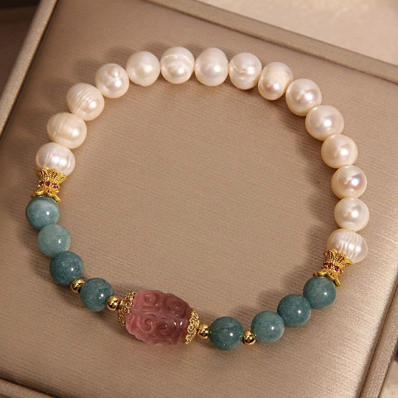 KarmaRipple's Pearl Jade Strawberry Quartz Purity Bracelet p7