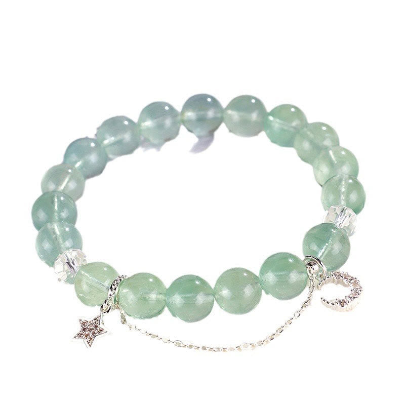 KarmaRipple's Green Fluorite Beadwork Moon Star Peace Bracelet p8