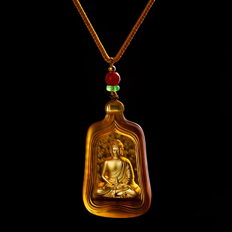 KarmaRipple's Tibetan Medicine Buddha Liuli Gemstone Compassion Serenity Pendant Necklace p4