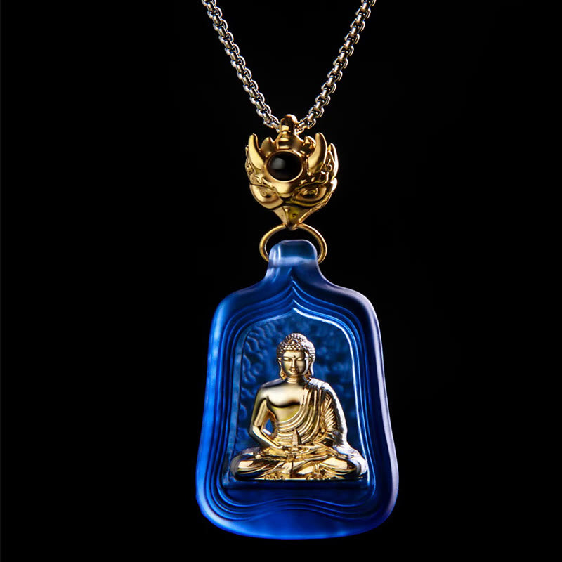KarmaRipple's Tibetan Medicine Buddha Liuli Gemstone Compassion Serenity Pendant Necklace p6