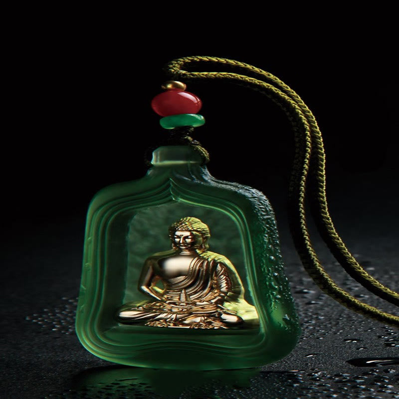 KarmaRipple's Tibetan Medicine Buddha Liuli Gemstone Compassion Serenity Pendant Necklace p17
