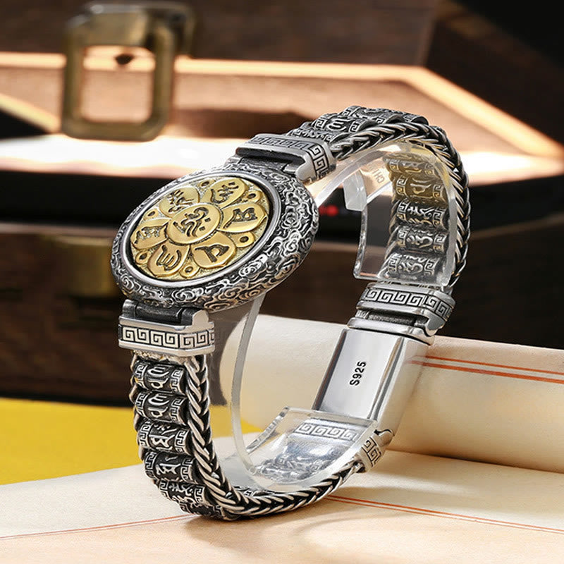 KarmaRipple's Tibetan Bronze Buckle Om Mani Padme Hum Turntable Rotatable Peace Metal Bracelet p2