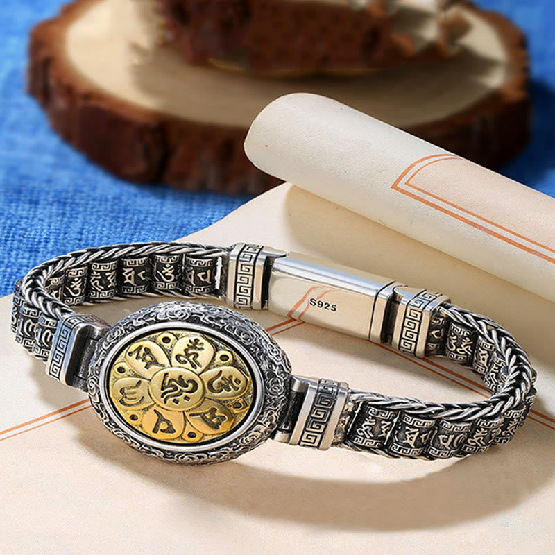 KarmaRipple's Tibetan Bronze Buckle Om Mani Padme Hum Turntable Rotatable Peace Metal Bracelet p9