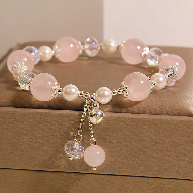 KarmaRipple's Authentic Pink Gemstone Pearl Self-acceptance Bracelet p1