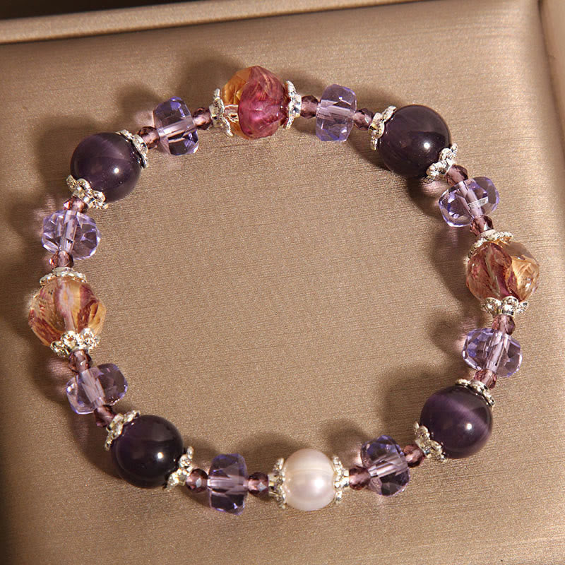 KarmaRipple's Authentic Amethyst Pearl Gemstone'sitive Bracelet p2