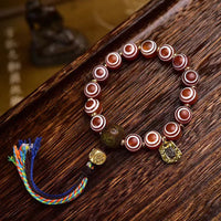 KarmaRipple's Tibetan Zakiram Red Agate Confidence Bracelet