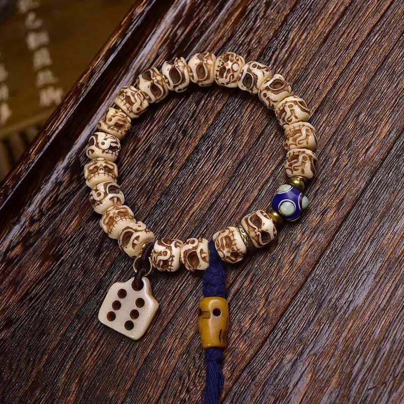 KarmaRipple's Tibetan Camel Bone Garuda Carved Protection Tassel Bracelet p9
