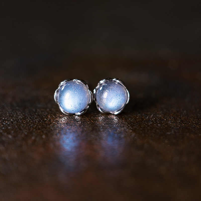 KarmaRipple's 925 Sterling Silver Moonstone'sitive Earrings p3