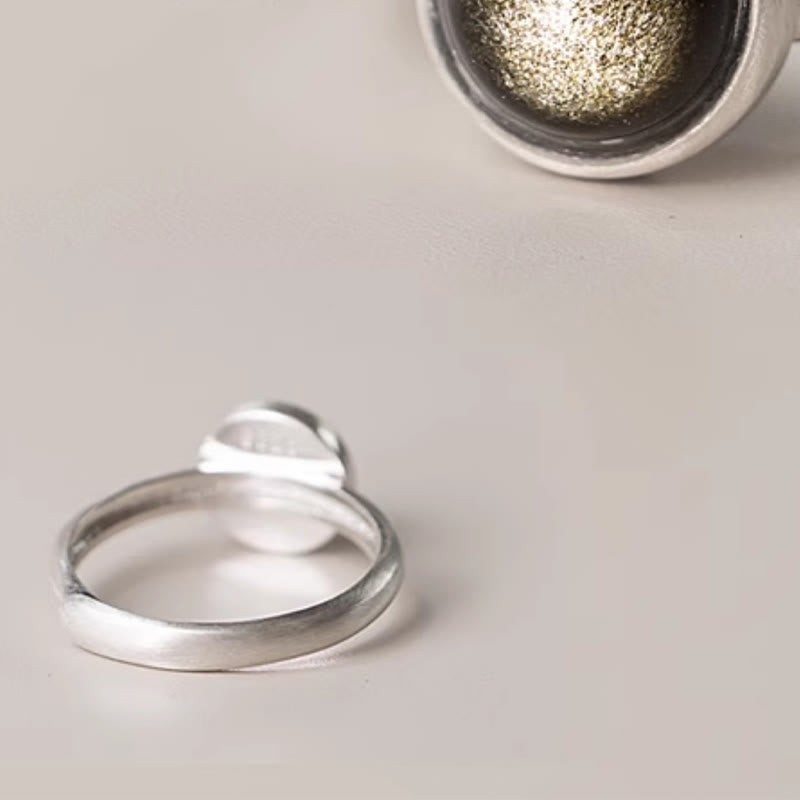 KarmaRipple's Authentic 925 Sterling Silver Gold Sheen Obsidian Adjustable Wealth Ring p13