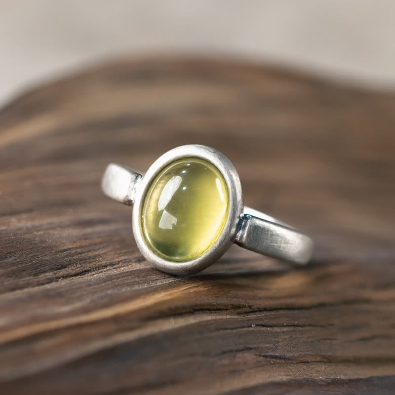 KarmaRipple's Authentic 925 Sterling Silver Prehnite Citrine Adjustable Happiness Ring p4