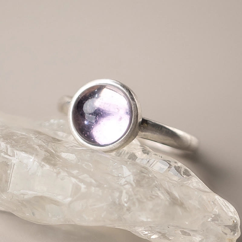 KarmaRipple's Authentic 925 Sterling Silver Amethyst?Adjustable Balance Ring p4