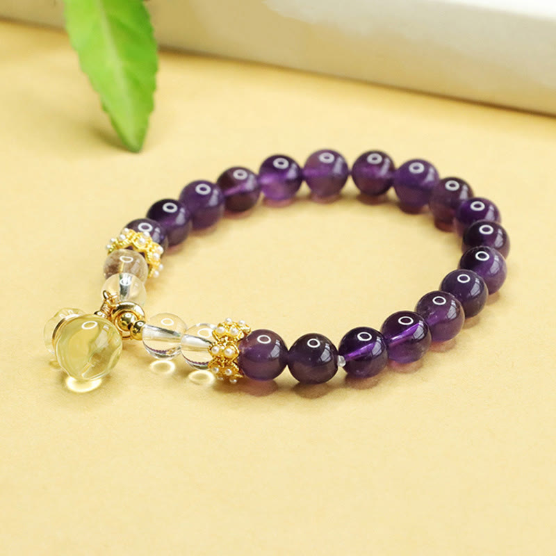 KarmaRipple's Authentic Amethyst Citrine Money Bag Balance Bracelet p4