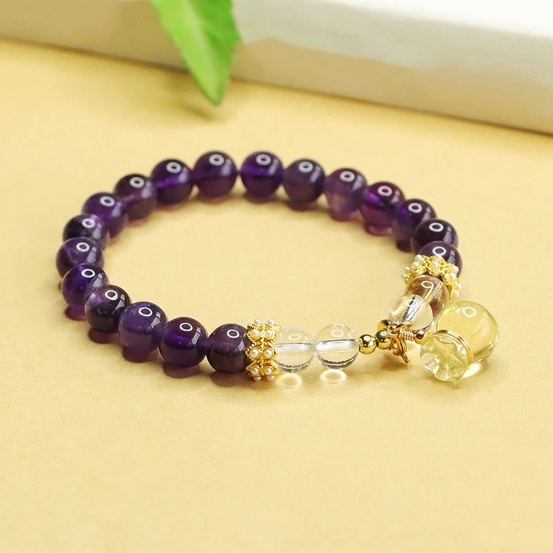 KarmaRipple's Authentic Amethyst Citrine Money Bag Balance Bracelet p6