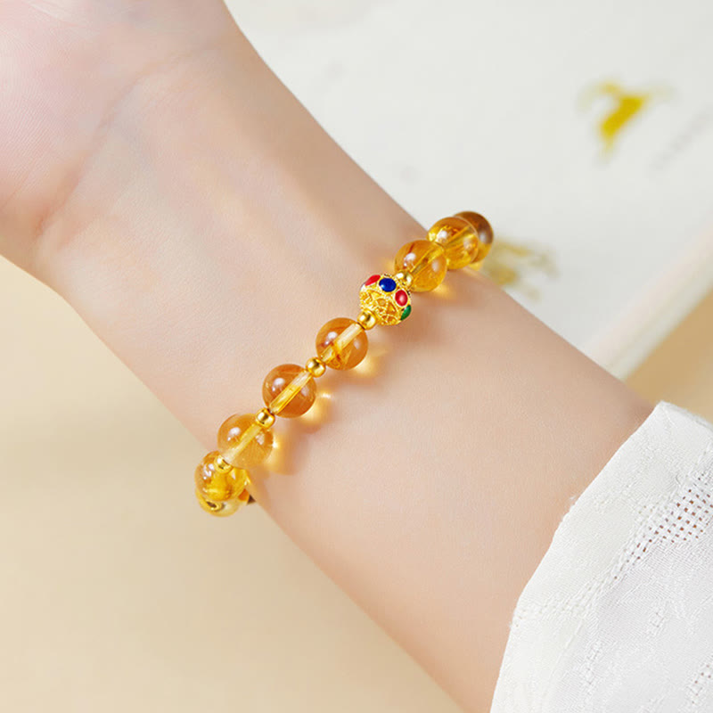KarmaRipple's 925 Sterling Silver Fu Character Citrine Tiger Eye Protection Bracelet p10