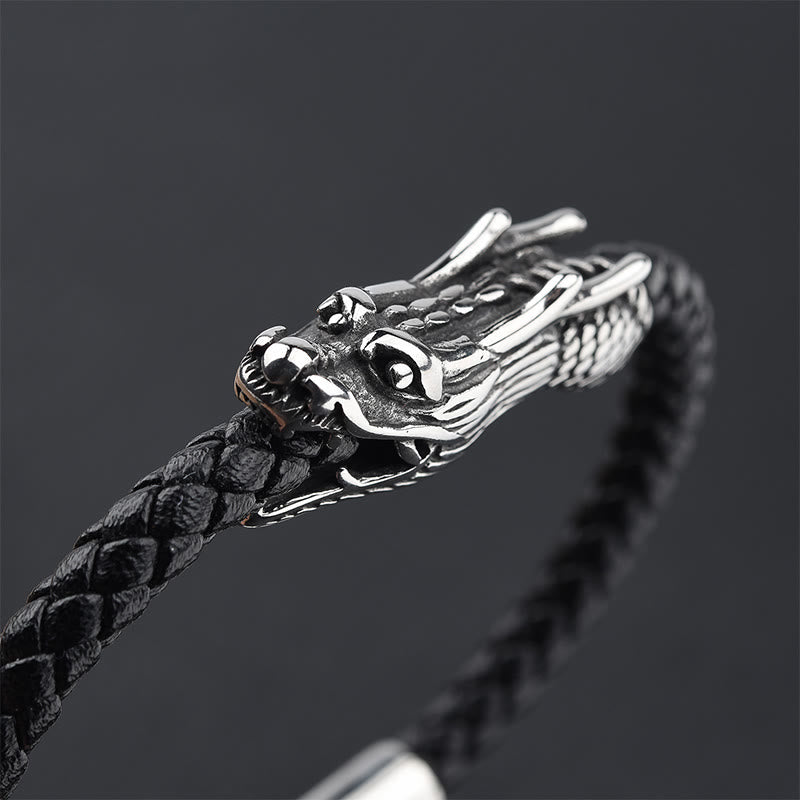 KarmaRipple's Dragon Leather Titanium Steel Strength Buckle Bracelet p4