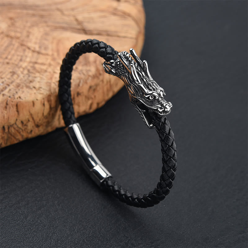 KarmaRipple's Dragon Leather Titanium Steel Strength Buckle Bracelet p3