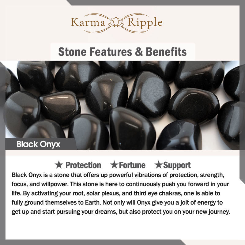 KarmaRipple's Tiger Eye Lava Rock Black Onyx Lazurite Hematite Bead Positive Leather Bracelet p22