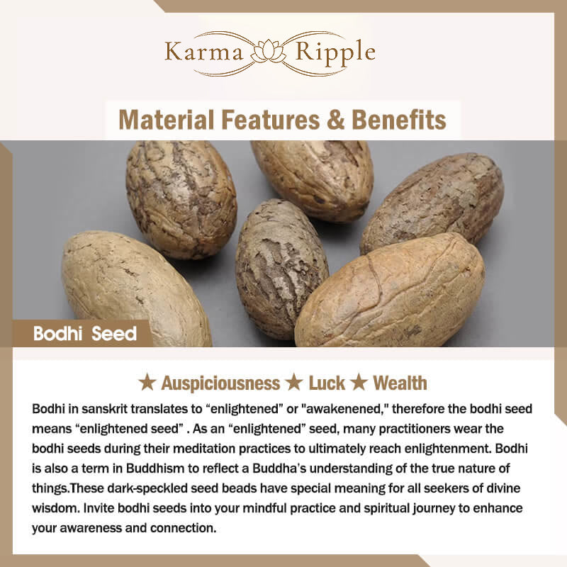 KarmaRipple's Tibetan Bodhi Seed Amber Dzi Bead Agate Zakiram Goddess of Wealth Beadwork Triple Wrap Bracelet p21