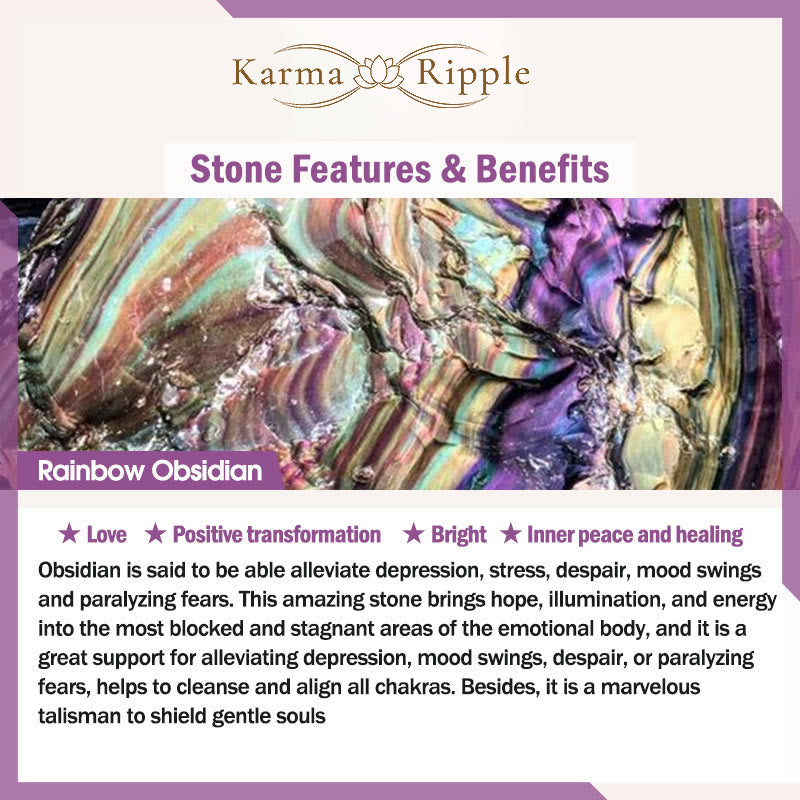 KarmaRipple's Authentic Rainbow Obsidian Gold Sheen Obsidian Silver Sheen Obsidian Fox Balancing Bracelet p10