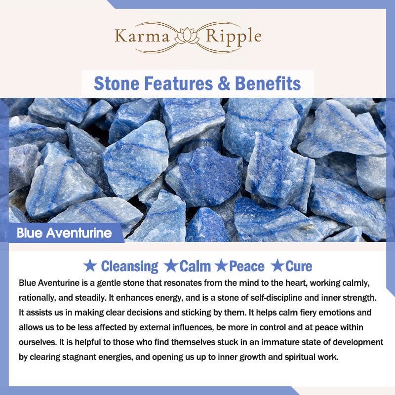 KarmaRipple's 108 Mala Blue Aventurine Beadwork Yoga Meditation Prayer Beadwork Pendant p7