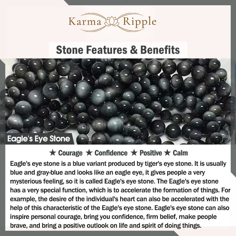 KarmaRipple's 925 Sterling Silver Lava Rock Eagle's Eye Stone Fortunate Beadwork Handmade Balancing Bracelet p8