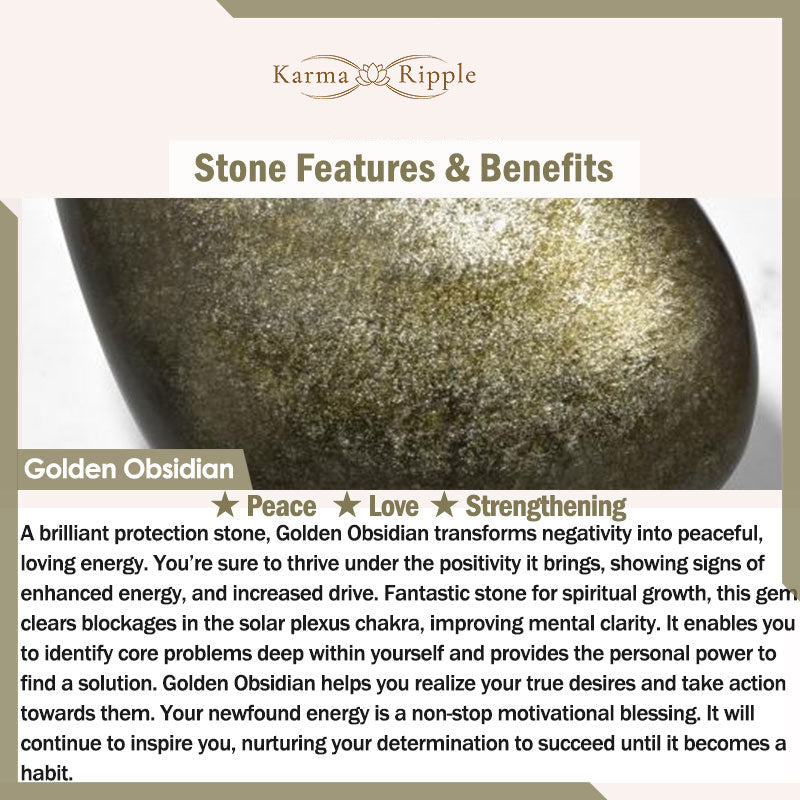 KarmaRipple's Gold Sheen Obsidian Black Tourmaline Wealth Bracelet p10