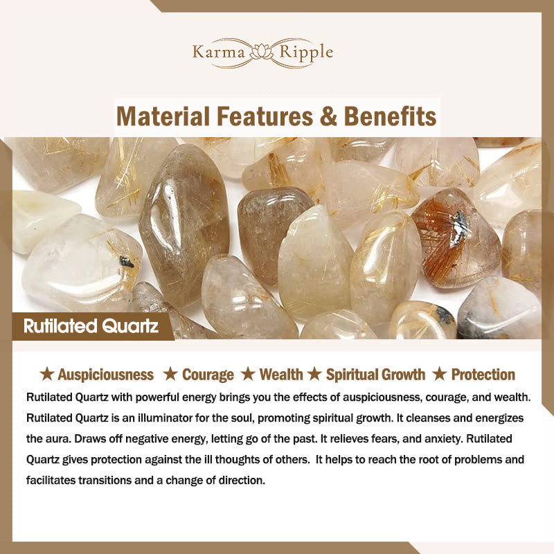 KarmaRipple's Multicolored Rutilated Quartz Auspiciousness Zircon Flower Bracelet p8