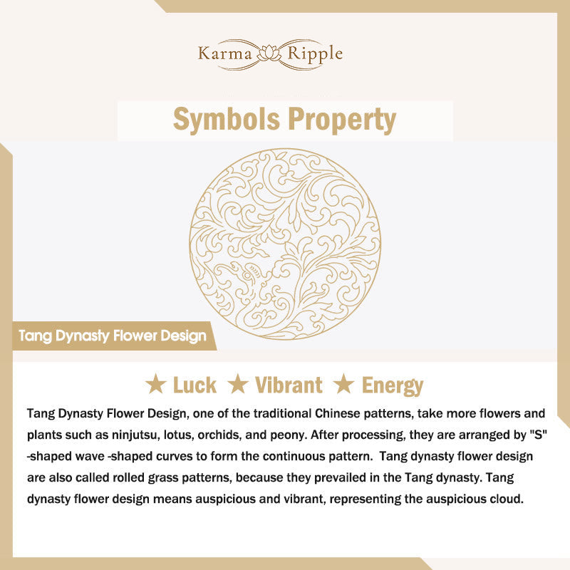 KarmaRipple's Tiger Tang Dynasty Flower Design Engraved Fortune Energy Bracelet p11
