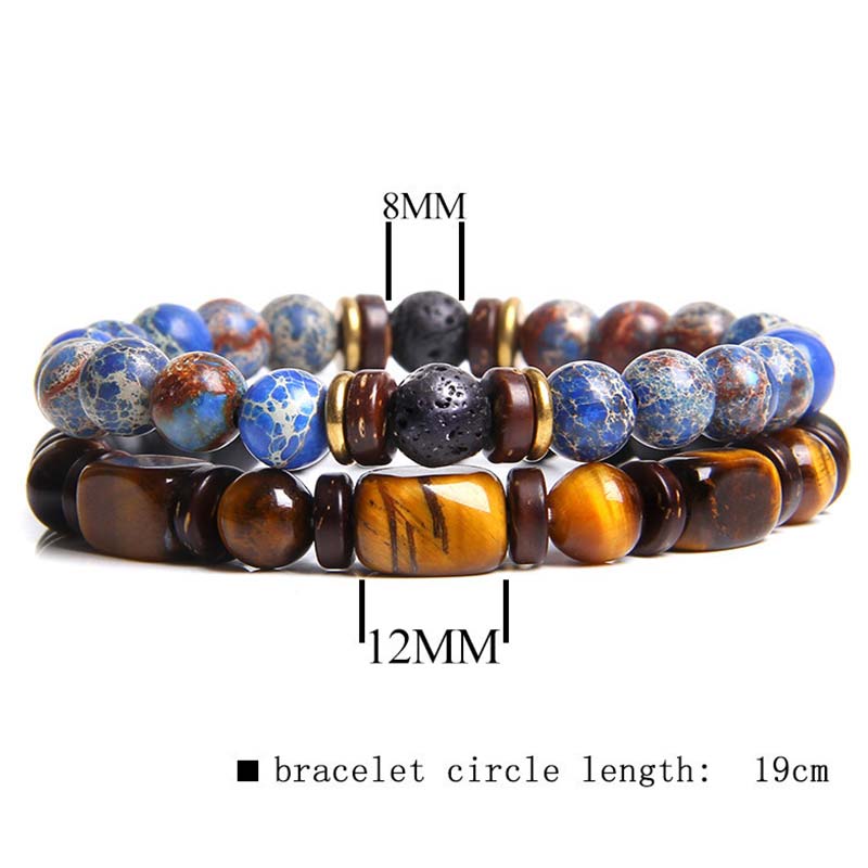 KarmaRipple's 2PCS Balancing Gemstone Emperor Stone Tiger Eye Bead Bracelet p11