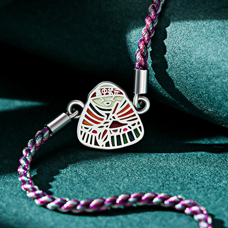 KarmaRipple's 925 Sterling Silver Zongzi Pattern Fortune Multicolored Handcrafted Bracelet p11