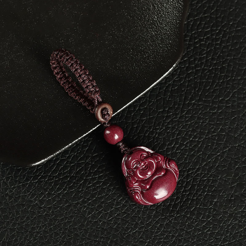 KarmaRipple's Laughing Buddha Cinnabar Blessing Pendant Necklace Phone Hanging Decoration Key Chain p5