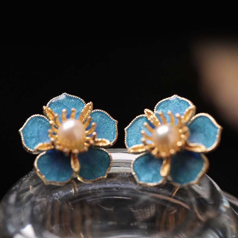 KarmaRipple's Peach Blossom Pearl Happiness Stud Earrings p10