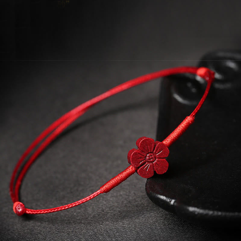 KarmaRipple's Handmade Plum Blossom Four Leaf Clover PiXiu Lotus Koi Fish Cinnabar Blessing Braid Bracelet p15