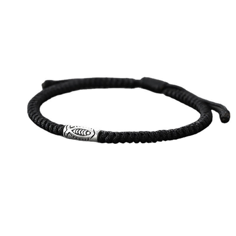 KarmaRipple's Tibet Koi Fish Wealth Black String Bracelet p9