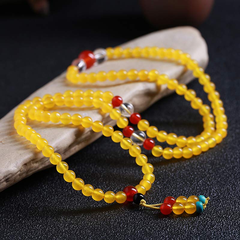 KarmaRipple's 108 Mala Beadwork Yellow Chalcedony Balance Bracelet p8