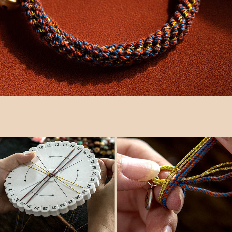 KarmaRipple's 925 Sterling Silver Chinese Zodiac Natal Buddha Om Mani Padme Hum Fortune Bell Woven String Bracelet p15