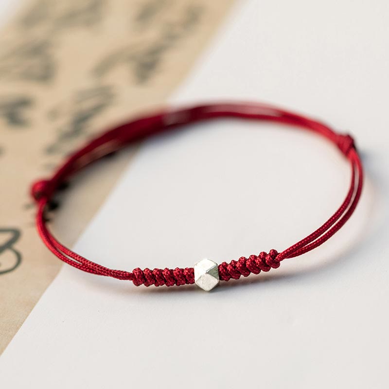 KarmaRipple's 925 Sterling Silver Fortune Bead Protection Red String Woven Bracelet p5