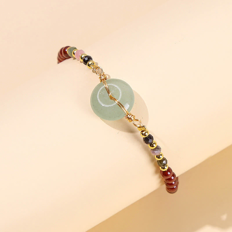 KarmaRipple's Authentic Garnet Peace Buckle Bead Calm Bracelet p2