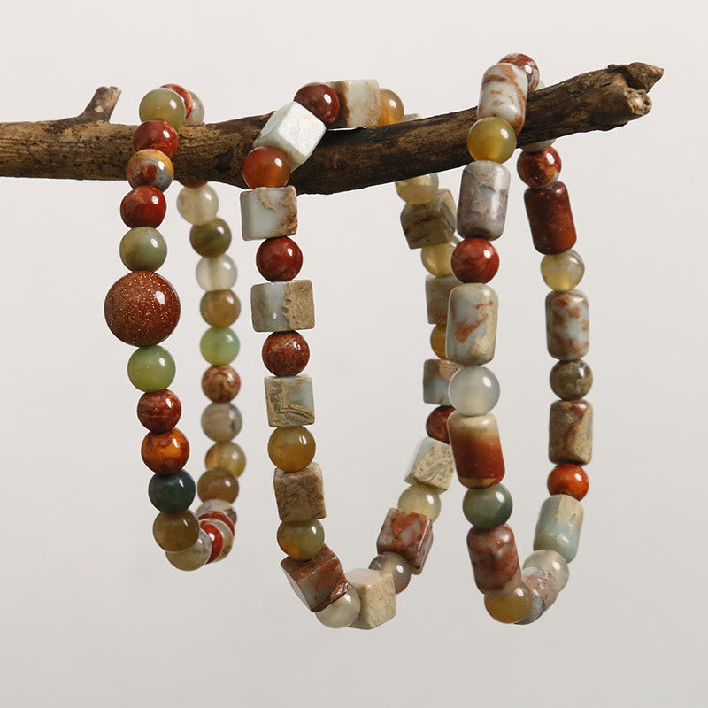 KarmaRipple's Authentic Stone Sea Sediment Jasper Agate Protection Bracelet p7